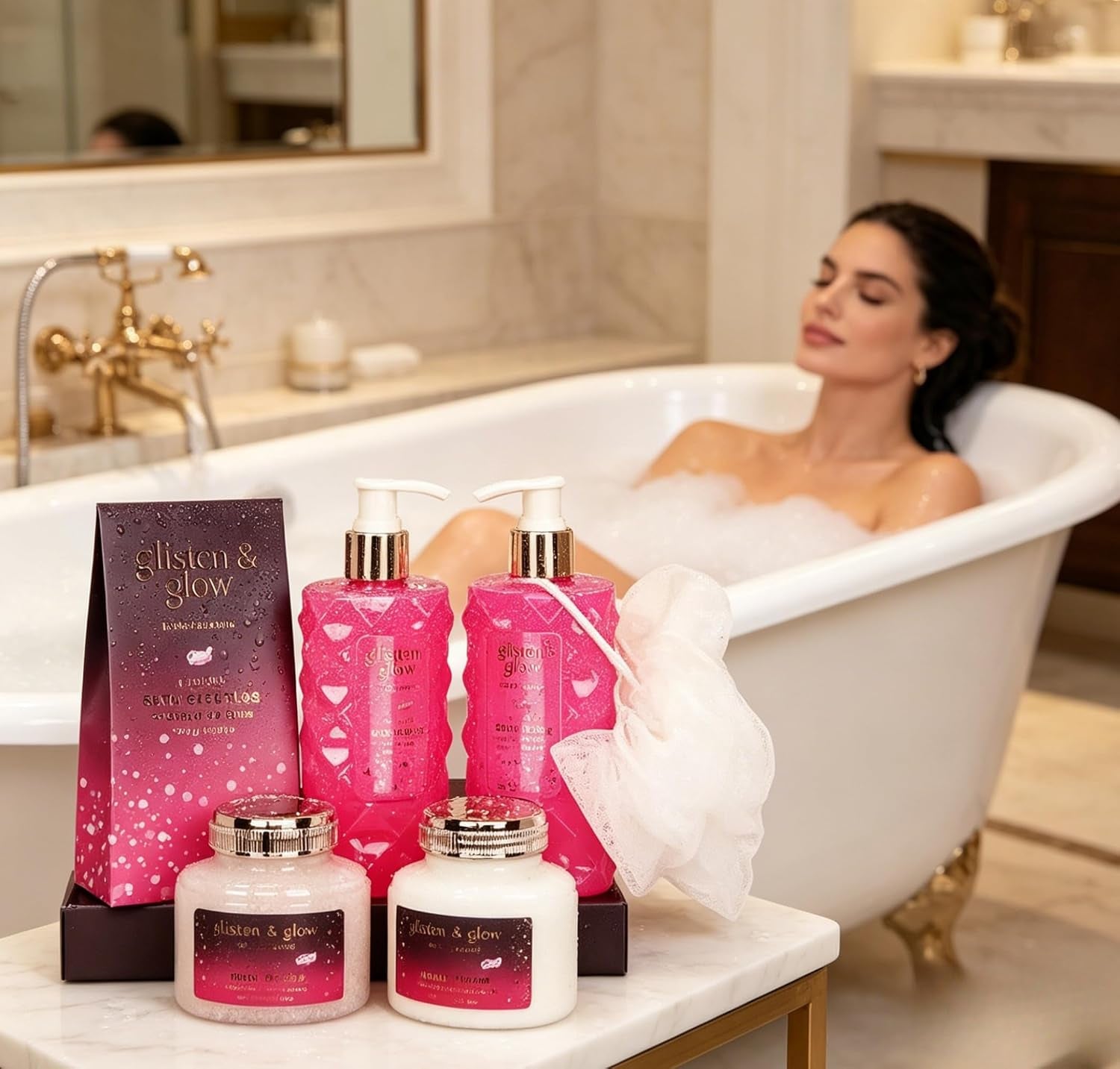 Coffret Bain – Moment Détente – Parfum Floral – Idée Cadeau Nature – Corbeille