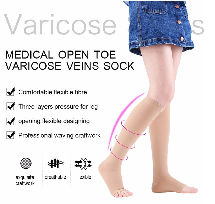 Antifatigue Unisex Compression Socks Flight Travel Anti-Fatigue Knee High Stockings anti Fatigue Magic Sock High Compression