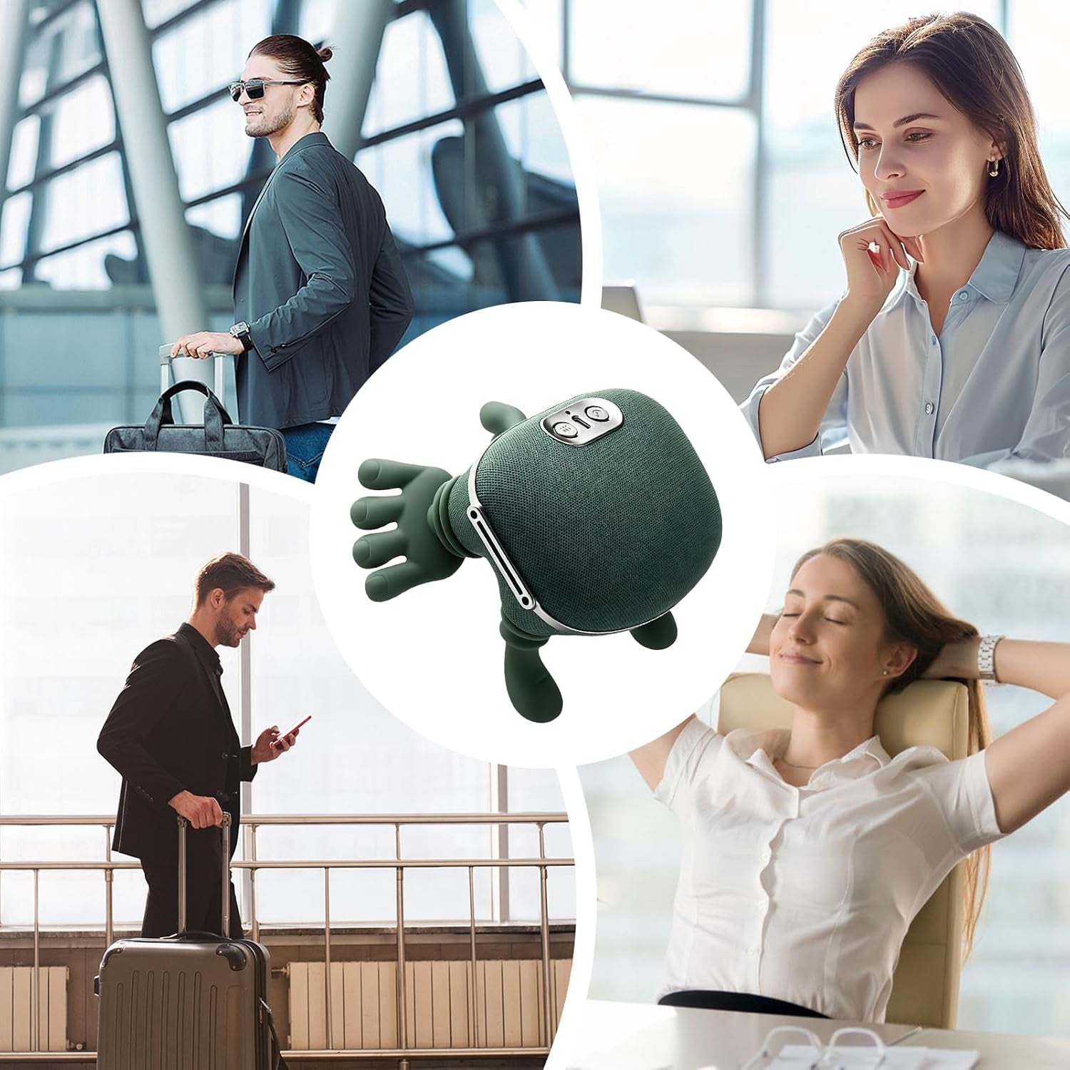 Neck Massager - Cordless Rechargeable Deep Tissue Massager, 3 Speed 2 Heating Modes, Soothing Muscle Ease Device for Neck Shoulders Back, Personal Wellness Gadget, 5.71X4.33X2.56 Inches