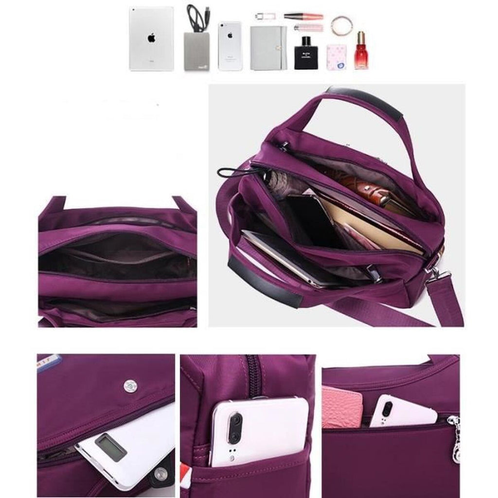 Sac À Main Femme Bandoulière Oxford Imperméable Sacoche Multifonction Rouge