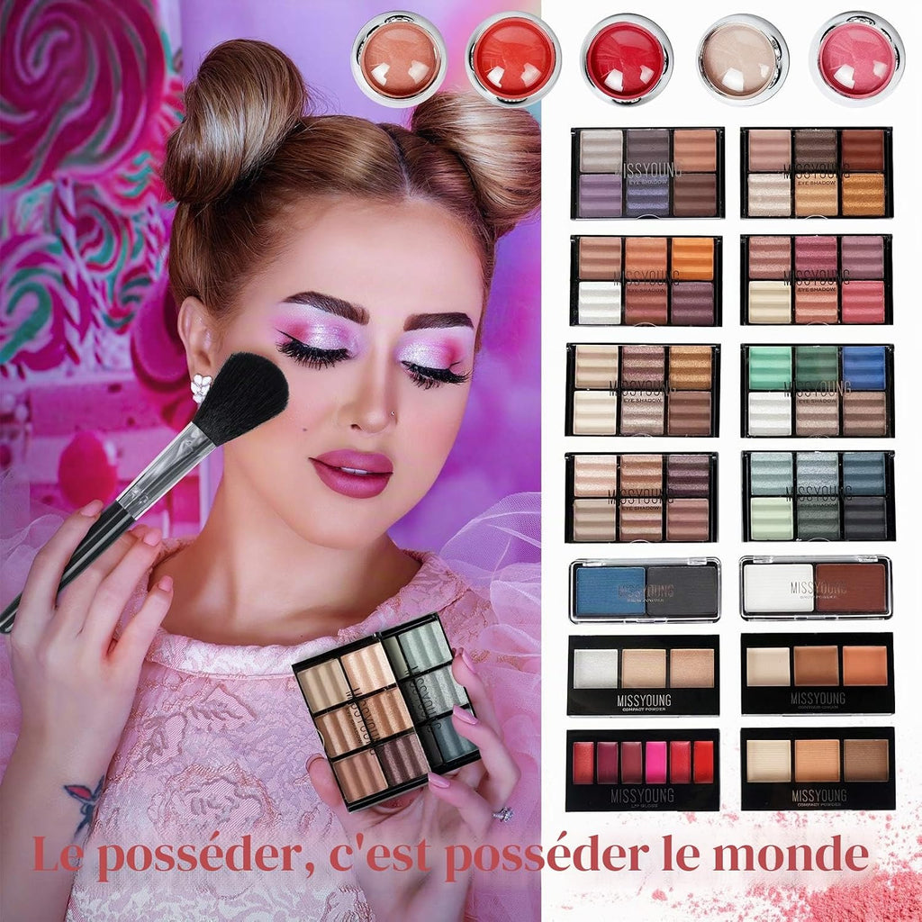 Kit De Maquillage Complet, Polyvalent Ensemble-Cadeau De Cosmétique Avec Fard À Paupières Palette Correcteur Fard À Joues Rouge À Lèvre Pour Femme, Tout-En-Un Mallette De Maquillage Beauté Set#2