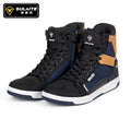 Men Motorcycle Boots Breathable Anti-Fall Rider Road Racing Casual Shoes Boots Gear Shift Rubber Sole Reflective Motorbike Shoes