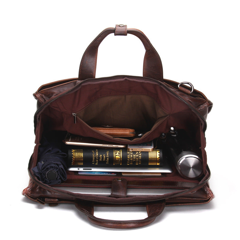 Cowhide Business Briefcase Men'S Shoulder Messenger Bag Casual Computer Bag