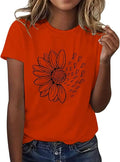 T-Shirt Femme Imprimé Tournesol — Col Rond Manches Courtes Été | ZENYL M