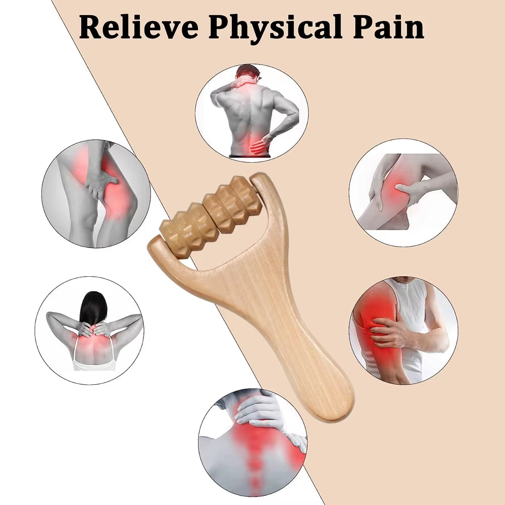 1Pcs Wooden Massage Roller,Instantly Self Massage Waist Thigh, Leg, Hands Full Body Roller Tool Massager DIY Maderotherapy