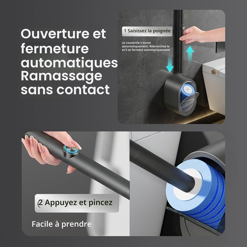Brosse WC Jetable — 32 Têtes de Rechange + Support Mural | ZENYL M