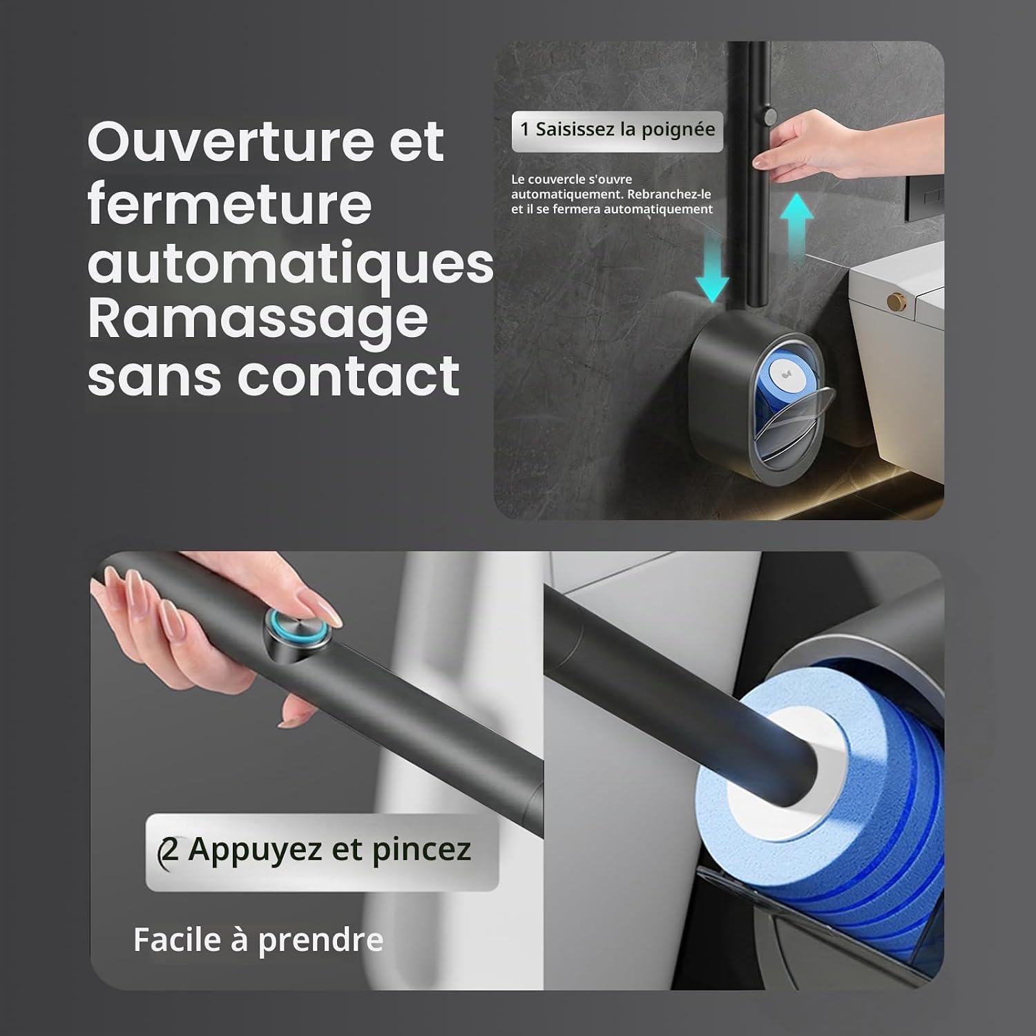 Brosse WC Jetable — 32 Têtes de Rechange + Support Mural | ZENYL M