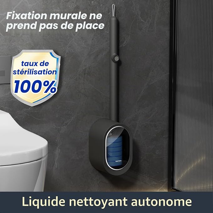 Brosse WC Jetable — 32 Têtes de Rechange + Support Mural | ZENYL M