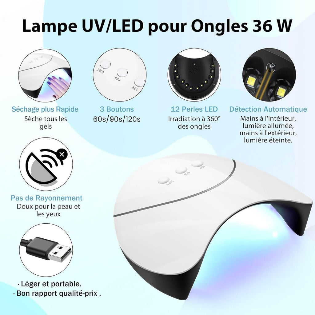Kit Vernis Semi Permanent 20 Couleurs Vernis Semi Permanent Avec Lampe UV Base Et Top Coat Kit Semi Permanent Complet Outils De Manucure Cadeaux Pour Femmes