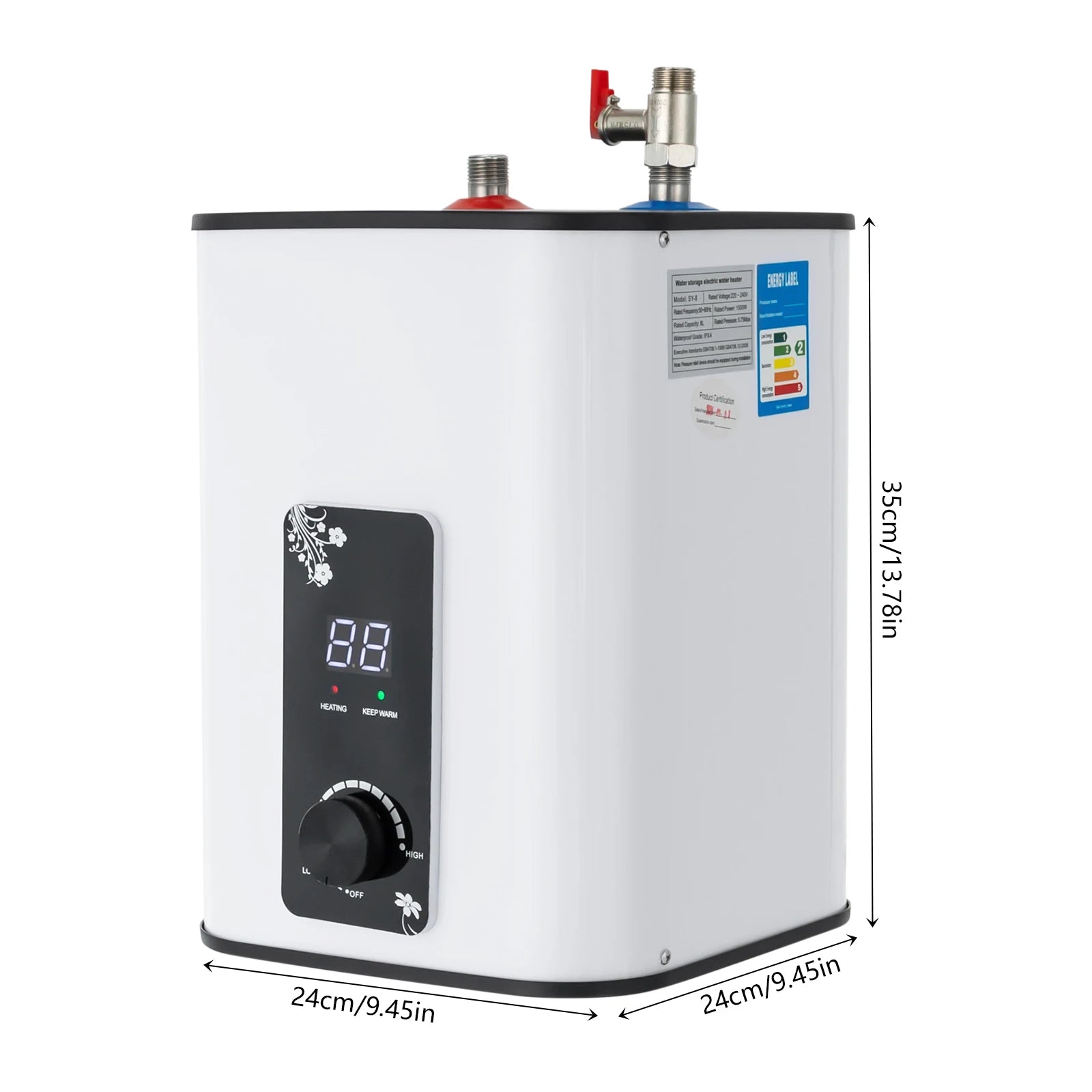 1500W Instant Electric Water Heater, Small Water Heater with Digital Temp Control 32-149°F for under Sink Kitchen Bath