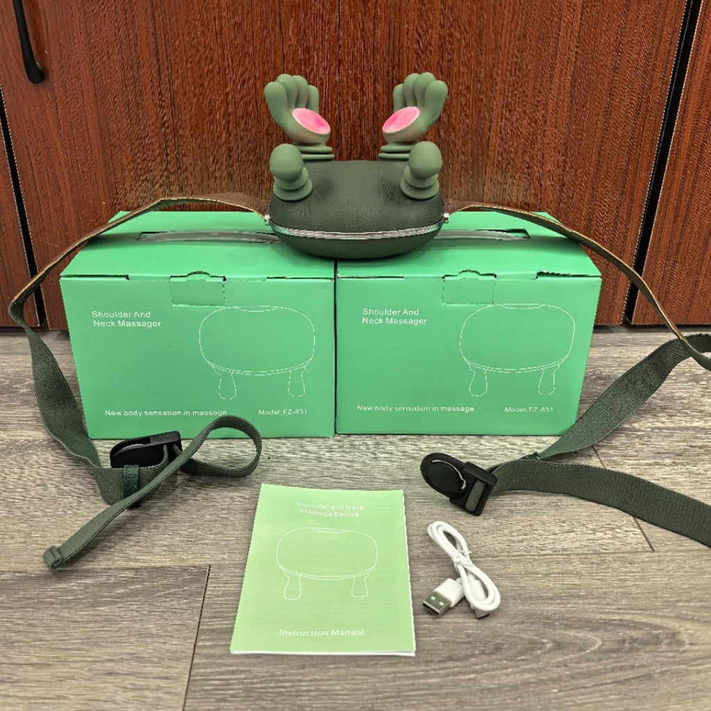 Neck Massager - Cordless Rechargeable Deep Tissue Massager, 3 Speed 2 Heating Modes, Soothing Muscle Ease Device for Neck Shoulders Back, Personal Wellness Gadget, 5.71X4.33X2.56 Inches