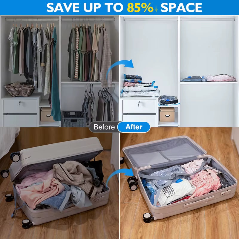 Cordless Electric Pump for Vacuum Storage Bags Travel Rechargable Air Pump for Space Saver Bag Various Clothes Luggage Seal Bags