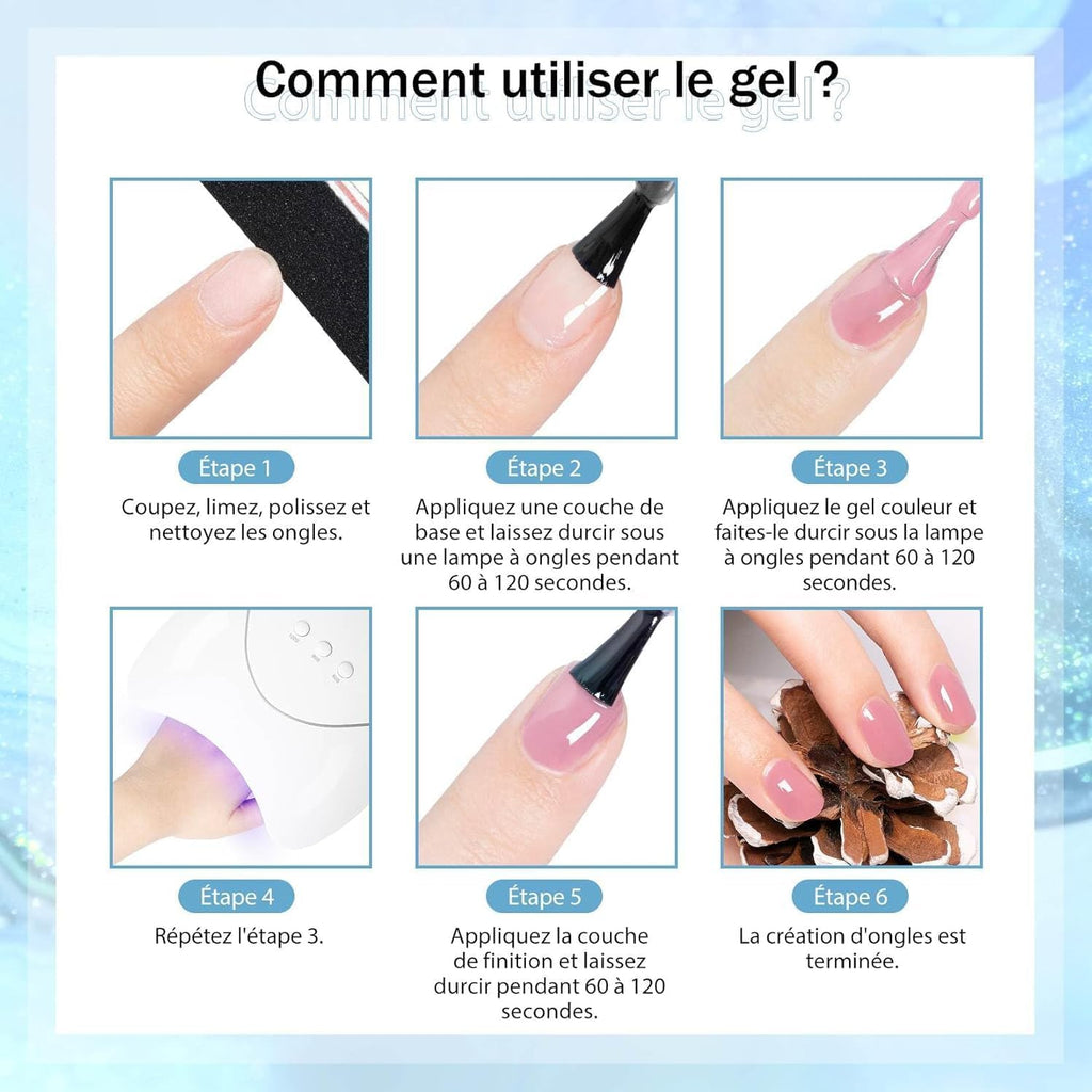 Kit Vernis Semi Permanent 20 Couleurs Vernis Semi Permanent Avec Lampe UV Base Et Top Coat Kit Semi Permanent Complet Outils De Manucure Cadeaux Pour Femmes