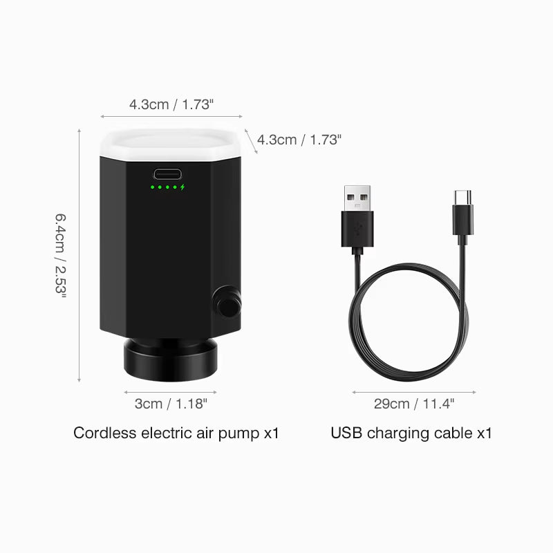 Cordless Electric Pump for Vacuum Storage Bags Travel Rechargable Air Pump for Space Saver Bag Various Clothes Luggage Seal Bags