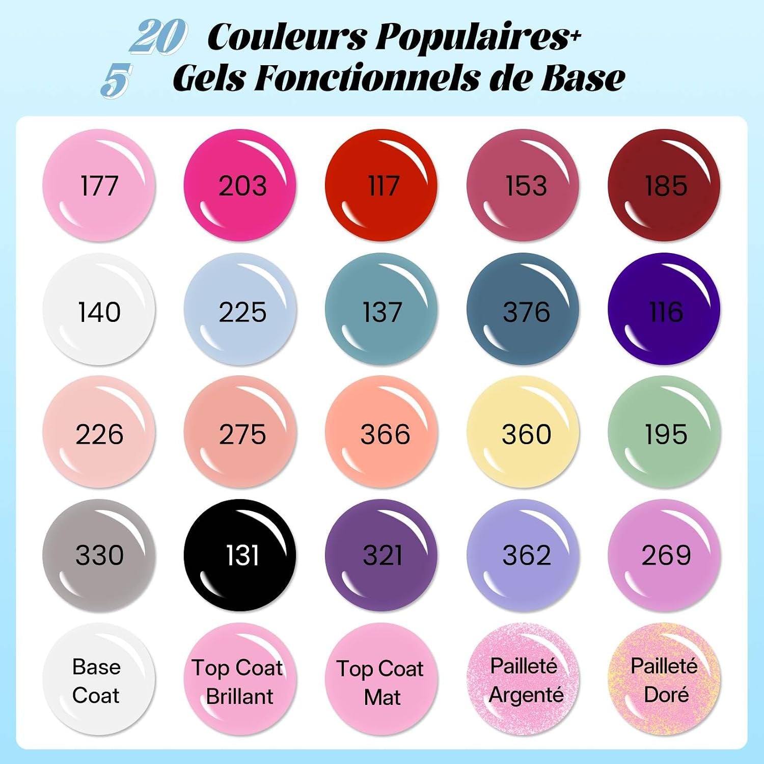 Kit Vernis Semi Permanent 20 Couleurs Vernis Semi Permanent Avec Lampe UV Base Et Top Coat Kit Semi Permanent Complet Outils De Manucure Cadeaux Pour Femmes
