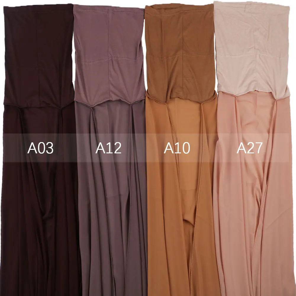 Instant Hijab with Cap Heavy Chiffon Jersey Hijab for Women Veil Muslim Fashion Islam Hijab Cap Scarf for Muslim Women Headscarf