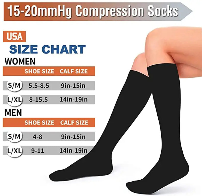 Antifatigue Unisex Compression Socks Flight Travel Anti-Fatigue Knee High Stockings anti Fatigue Magic Sock High Compression