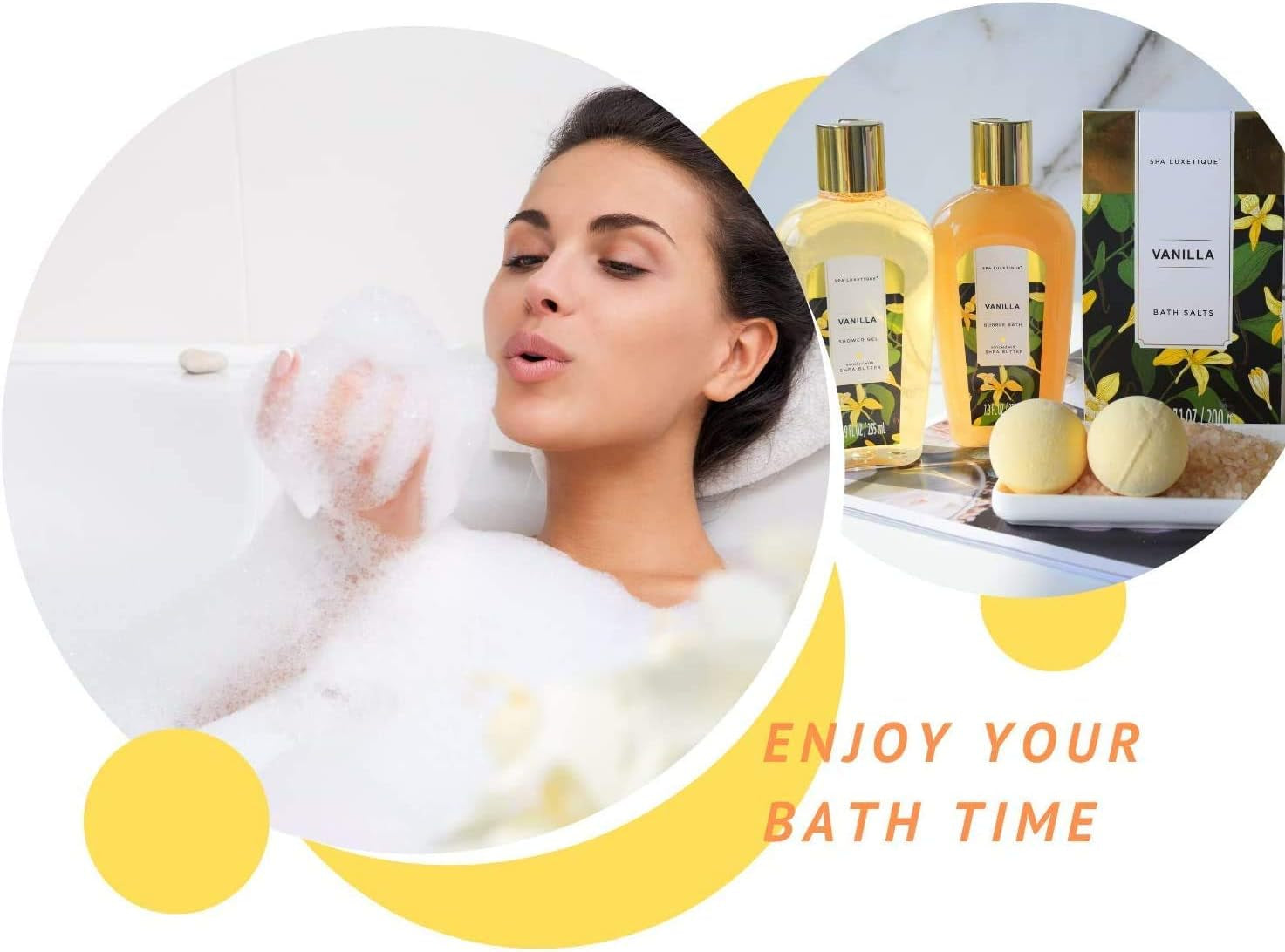 Coffret Soin Femme - 10Pcs Parfum De Vanille Coffret Beauté Bain Pour Femmes Avec Lotion Corporelle, Bain Moussant, Cadeau Saint Valentin, Idee Cadeaux Anniversaire Femme Maman