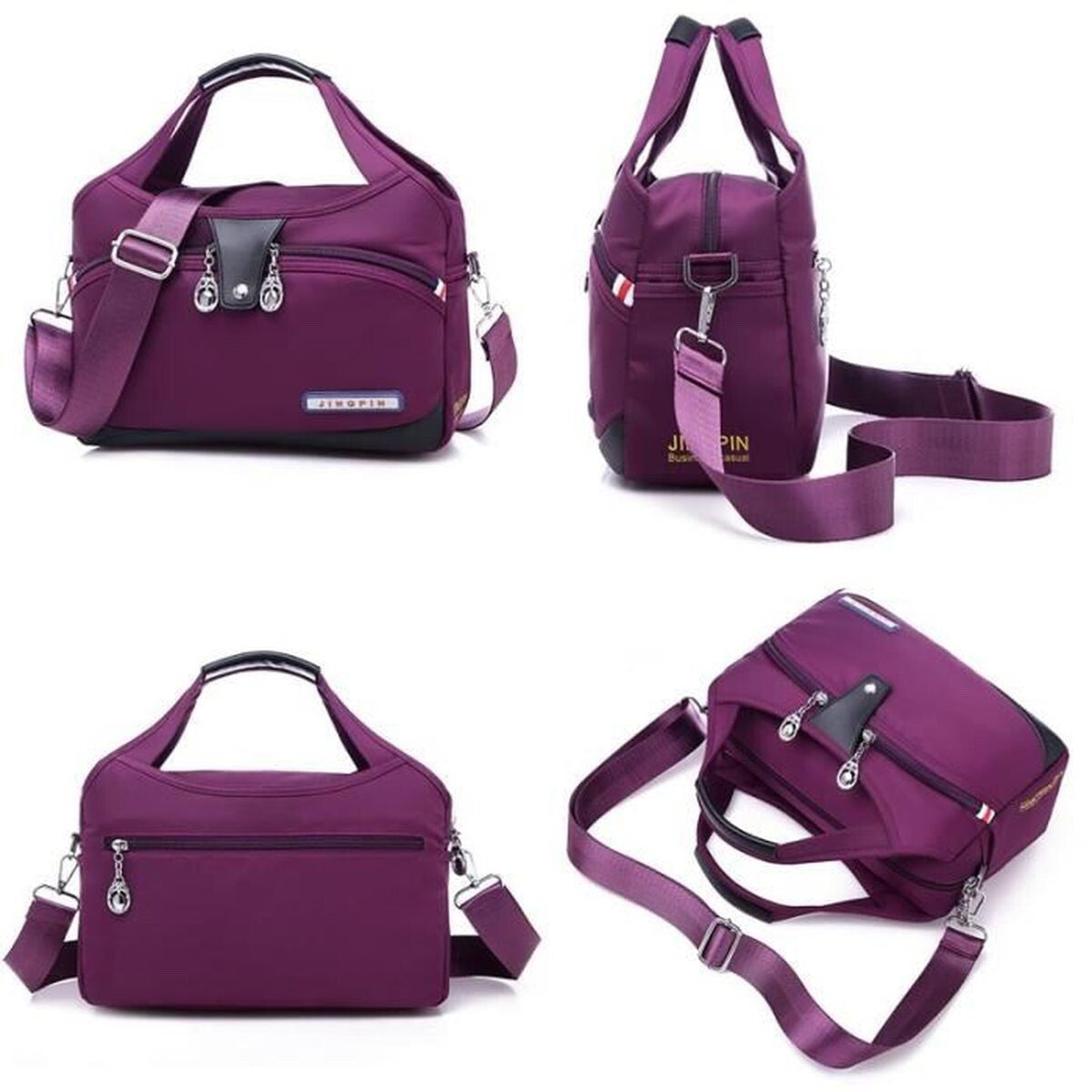 Sac À Main Femme Bandoulière Oxford Imperméable Sacoche Multifonction Rouge