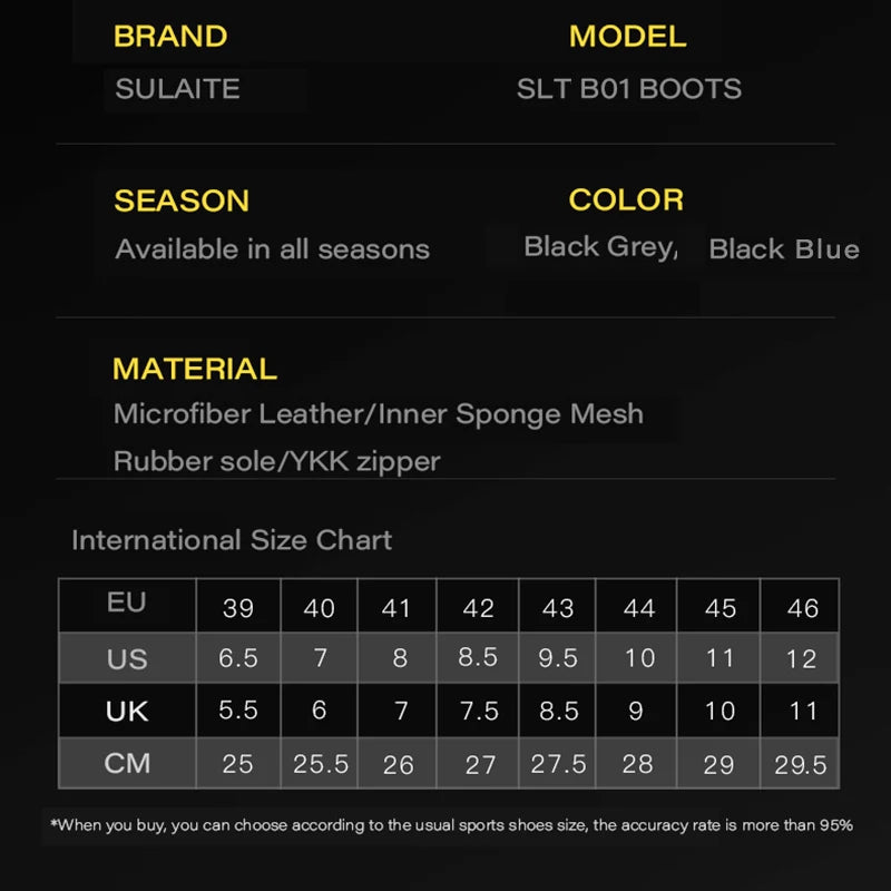 Men Motorcycle Boots Breathable Anti-Fall Rider Road Racing Casual Shoes Boots Gear Shift Rubber Sole Reflective Motorbike Shoes